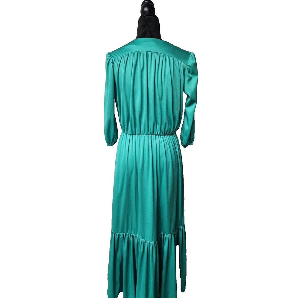 Vintage Sunshine Alley Womens Green Long Sleeve Dress 413682P Size 6 Made IN USA - Picture 2 of 12